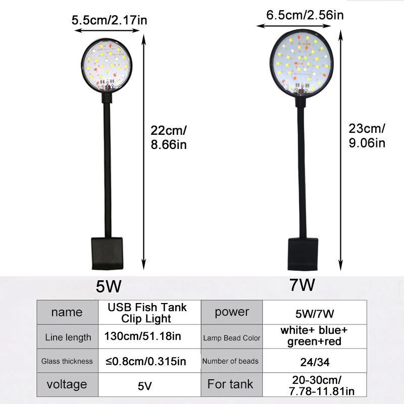 USB Aquarium LED Lamp Fish Tan - Aquarium Plant Design 评论和价格