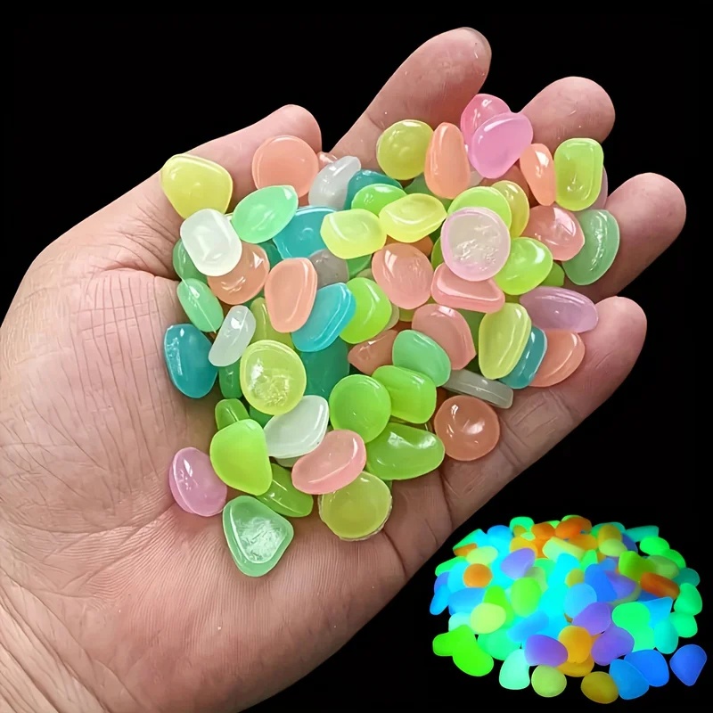 50-200pcs Glow in The Dark Peb - Aquarium Plant 评论和价格